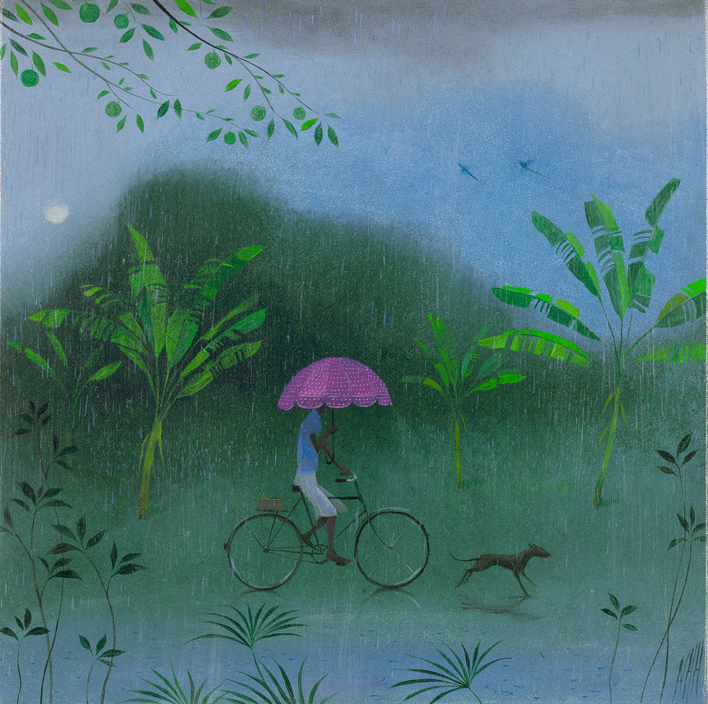 The Pink Umbrella in the Tropical Rain