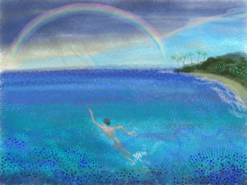 Swimmer Under the Rainbow