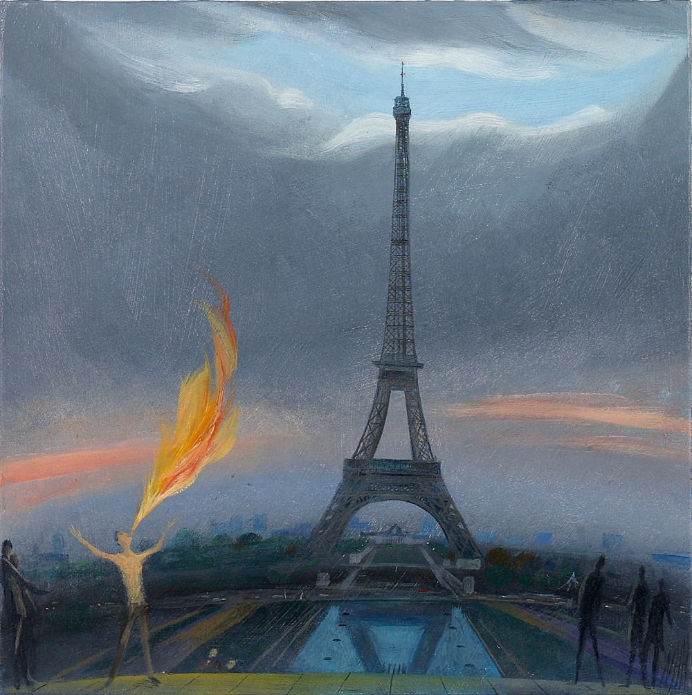 Fire-Eater by the Eiffel Tower
