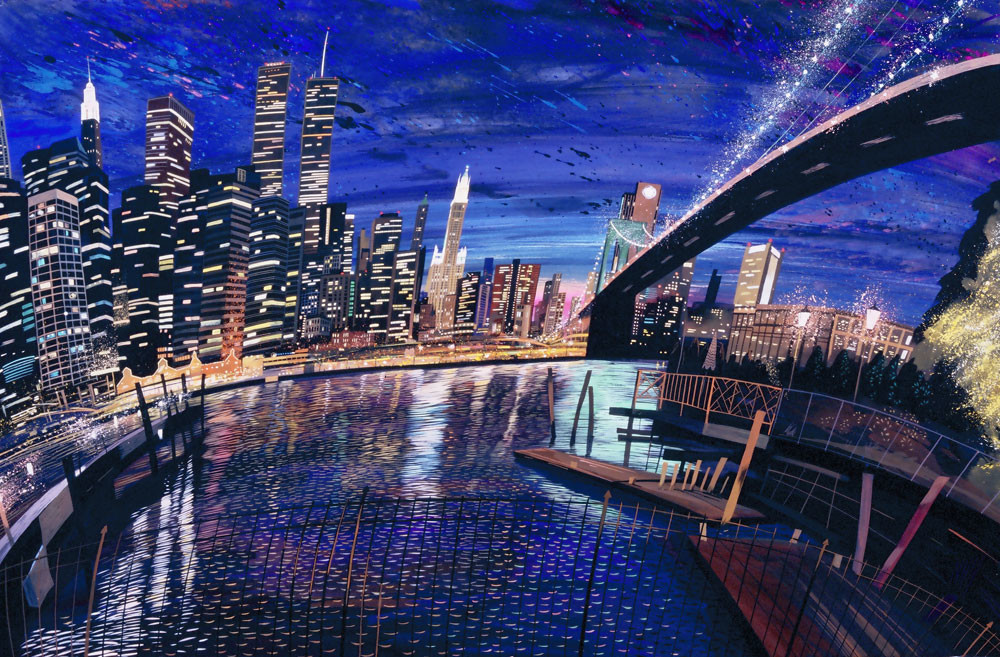 City Lights, Brooklyn Bridge (1999)