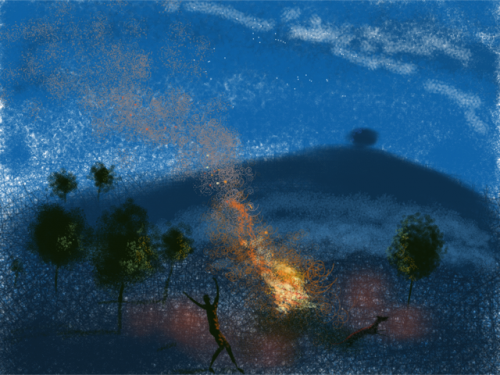 A Fire at Night