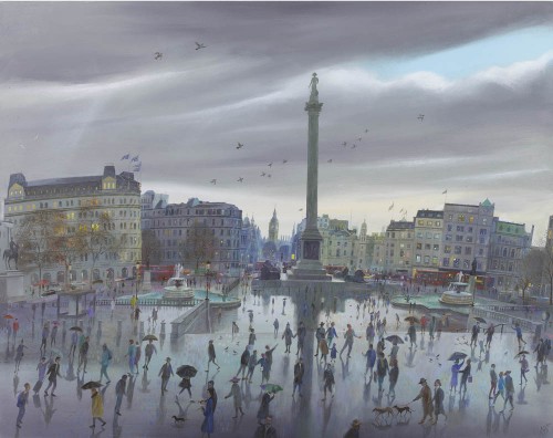 Winter Evening, Trafalgar Square