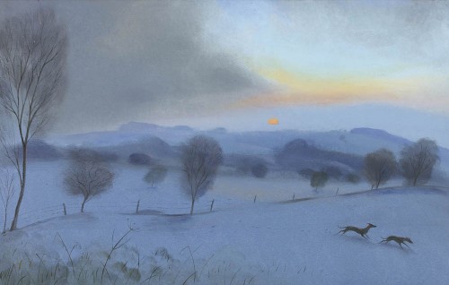 Running through the Snow – Dawn at Win Green